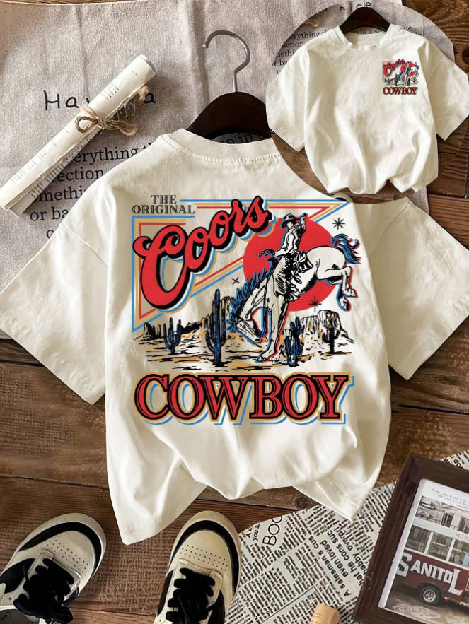 Herren Cowboy Grafik T-Shirt Drune