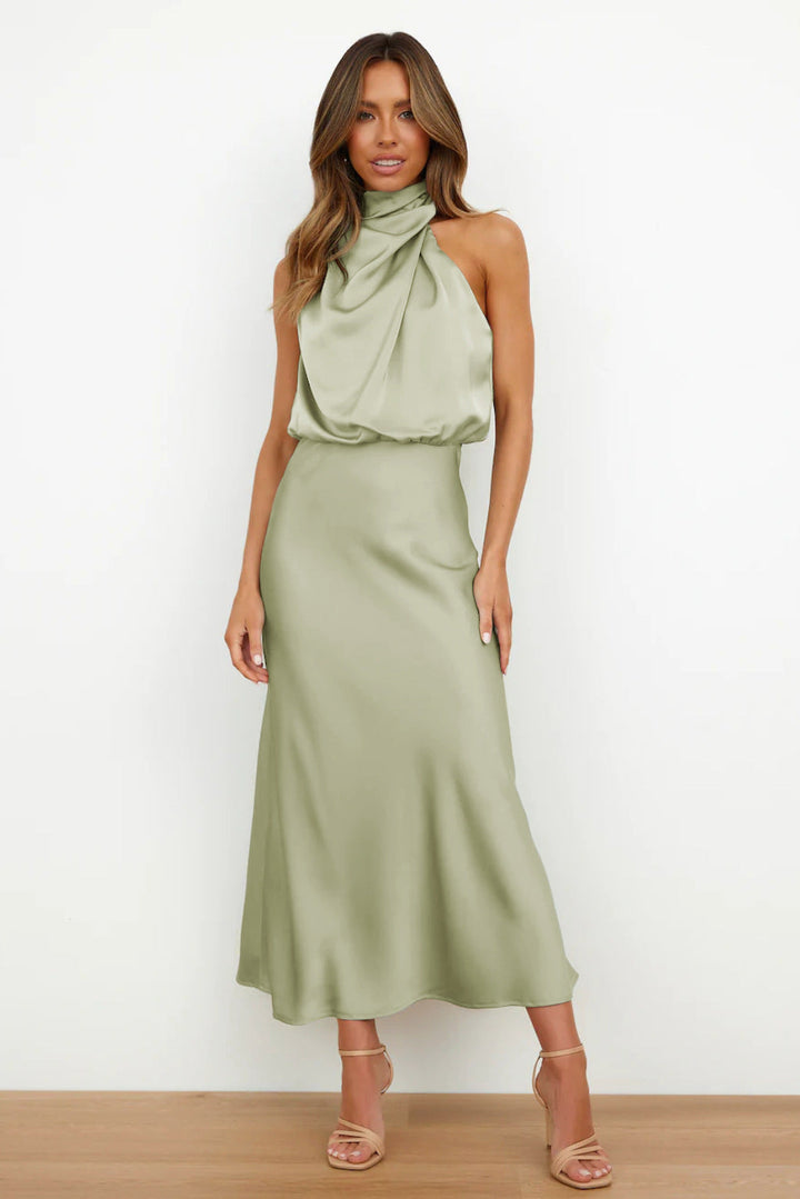 Drune | Elegantes Midikleid Mit Asymmetrischem Rundhalsausschnitt