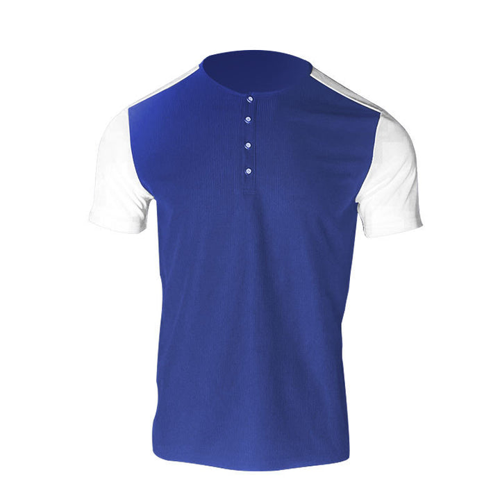 Herren nan kurzärmeliges Henleyshirt mit mittellanger Knopfleiste und Raglanärmeln Drune