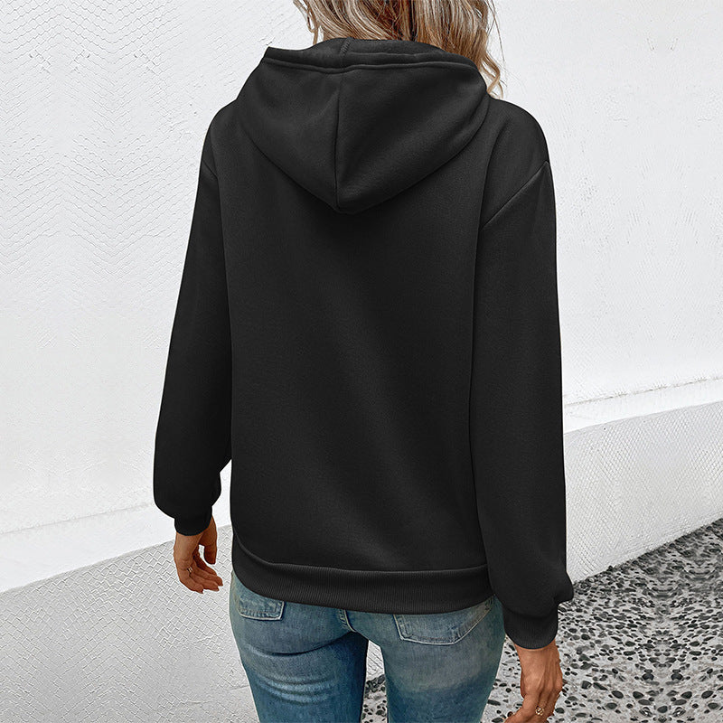 Damen Hoodie mit Halloween-Kürbisprint, Kapuze und Kängurutasche Drune