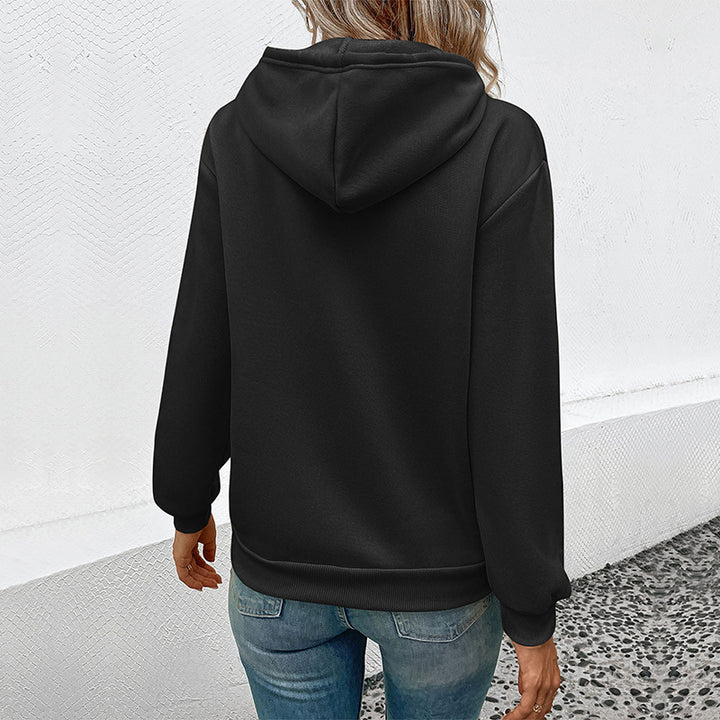 Damen Hoodie mit Halloween-Kürbisprint, Kapuze und Kängurutasche Drune