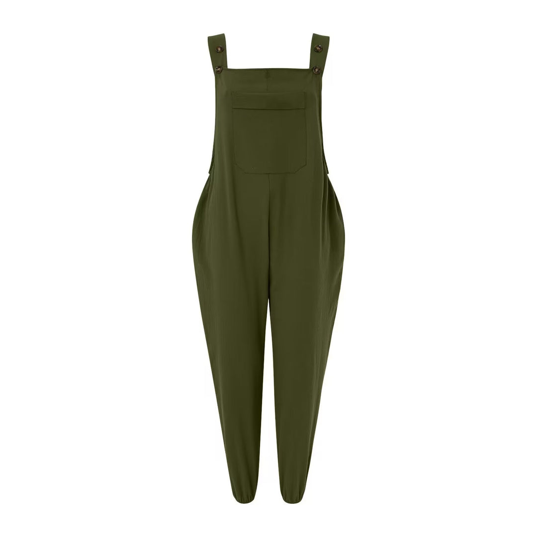 Damen stilvolle Latzhosen mit Taschen Drune
