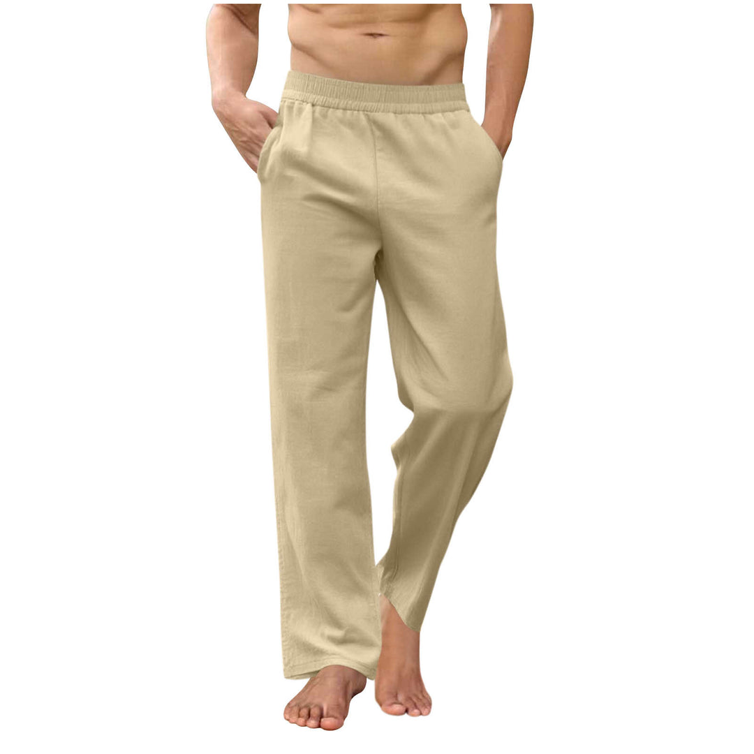 Herren nan lockere Loungehose mit elastischem Bund, Eingrifftaschen und seitlichen Knöchelschlitzen Drune