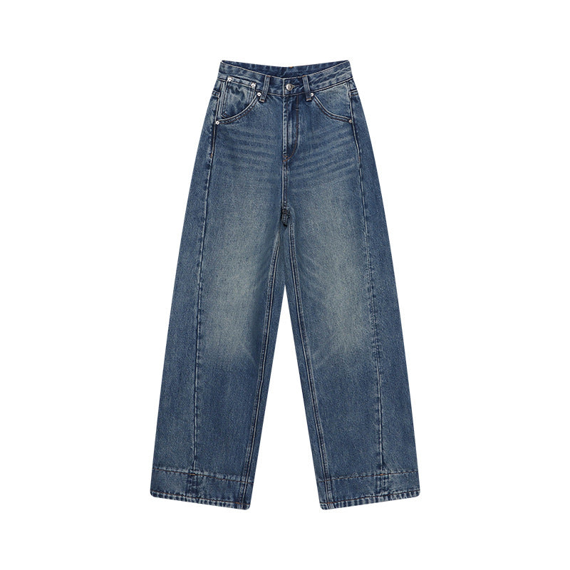 Damen lässige Jeansjacke mit kontrastierendem Kragen und geräumigen Taschen Drune