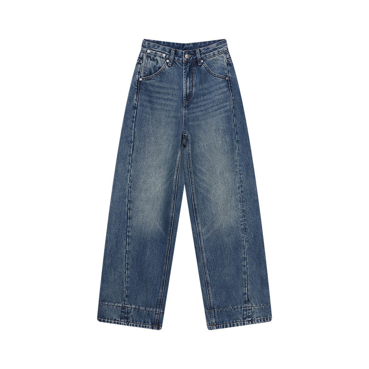 Damen lässige Jeansjacke mit kontrastierendem Kragen und geräumigen Taschen Drune