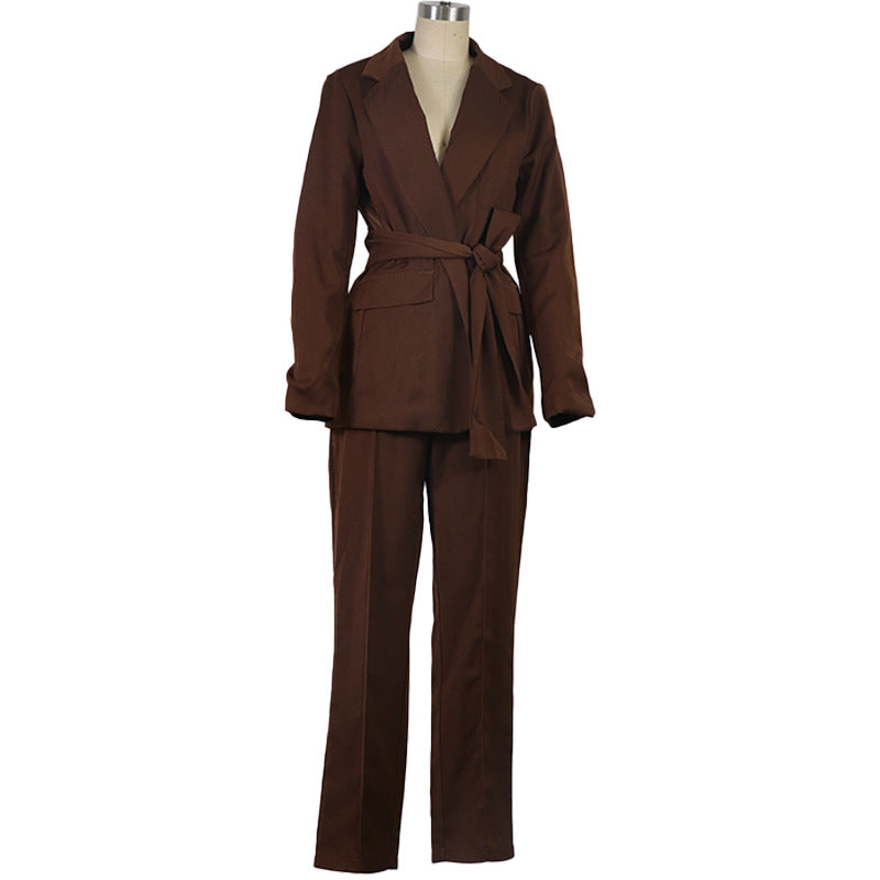 Damen Blazeranzug mit tailliertem Schnitt und elegantem Gürtel Drune