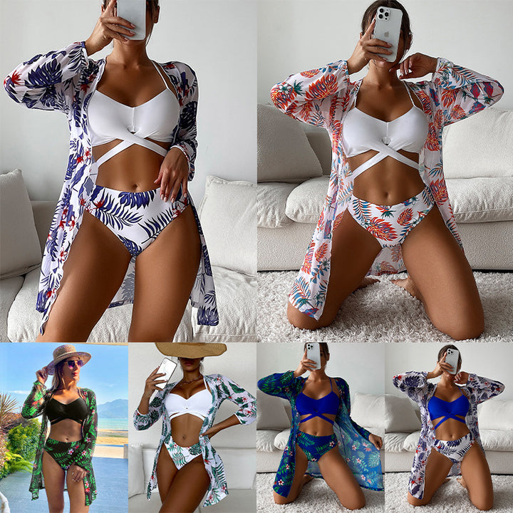Damen Badeanzug mit floralem Kimono Drune