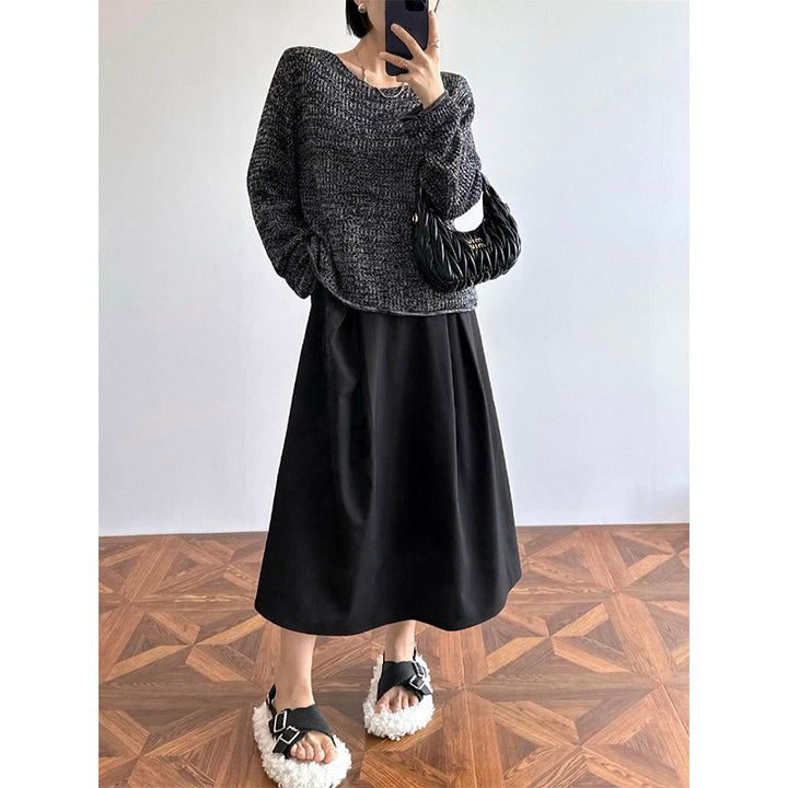 Damen Elegante und lässige Midi-Bluse mit Knopfdetail Drune