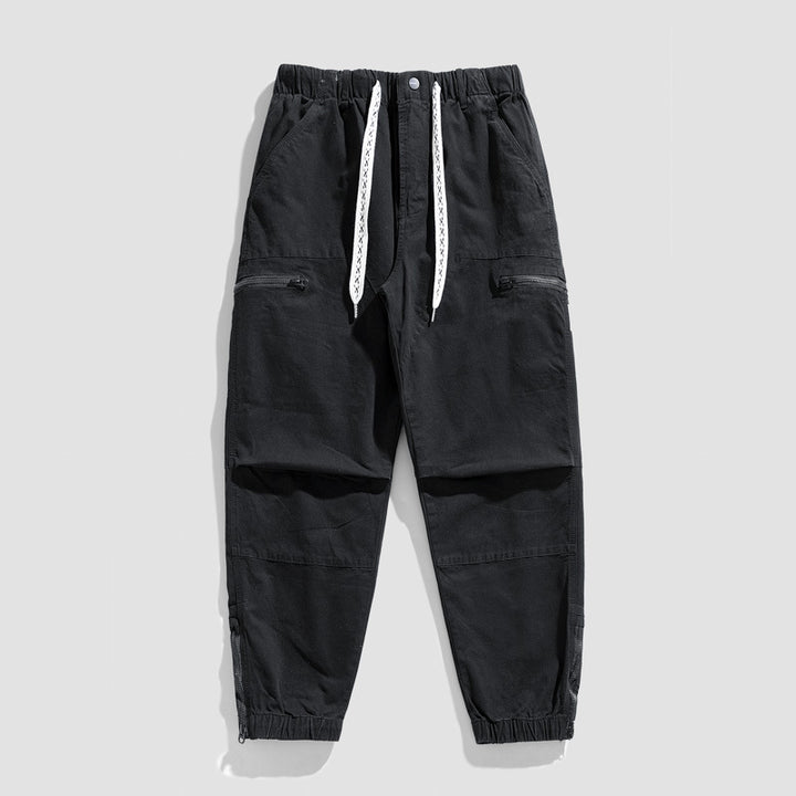 Herren Utility-Cargohose mit elastischem Bund, Tunnelzug und Reißverschlusstaschen Drune