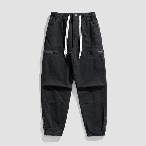 Herren Utility-Cargohose mit elastischem Bund, Tunnelzug und Reißverschlusstaschen Drune