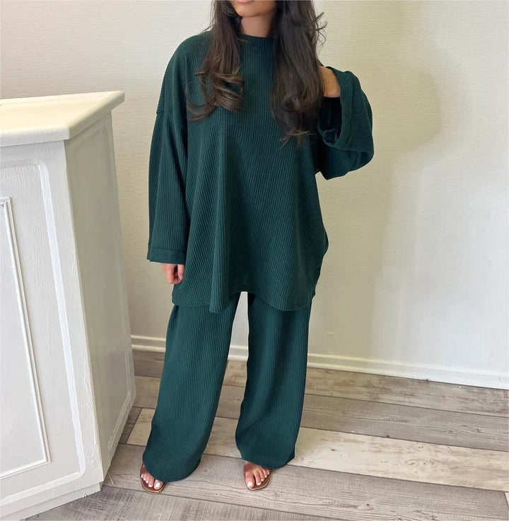 Damen Bequemes und stylisches Lounge-Set aus Rippstrick Drune