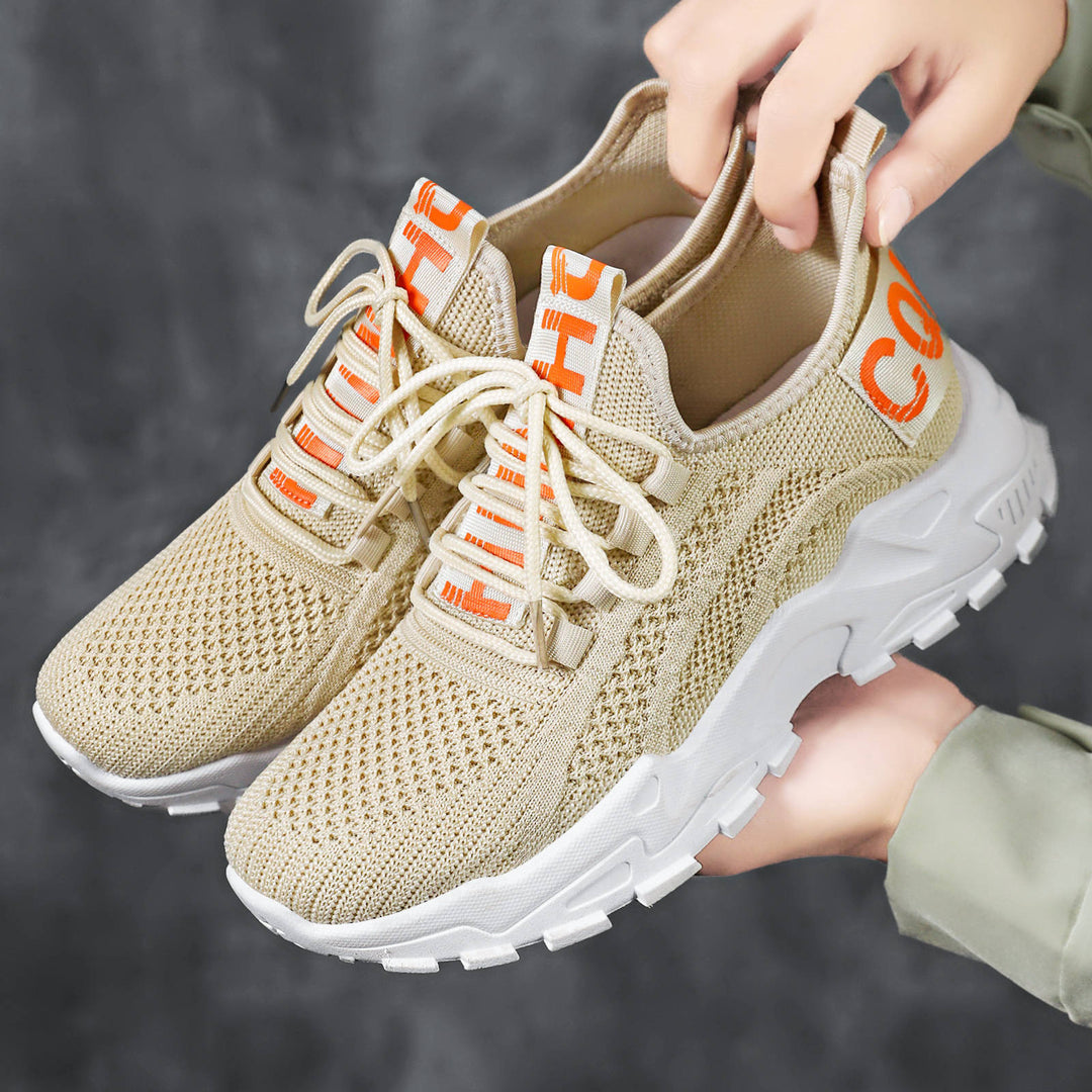 Damen nan nahtloser 3D-Strick Slip-On Sneaker mit elastischem Schlupfschaft, gepolsterter Fersenlasche und griffiger Hybridprofilsohle Drune