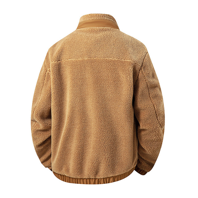 Herren Kuschelige Fleecejacke mit hohen Kragen Drune