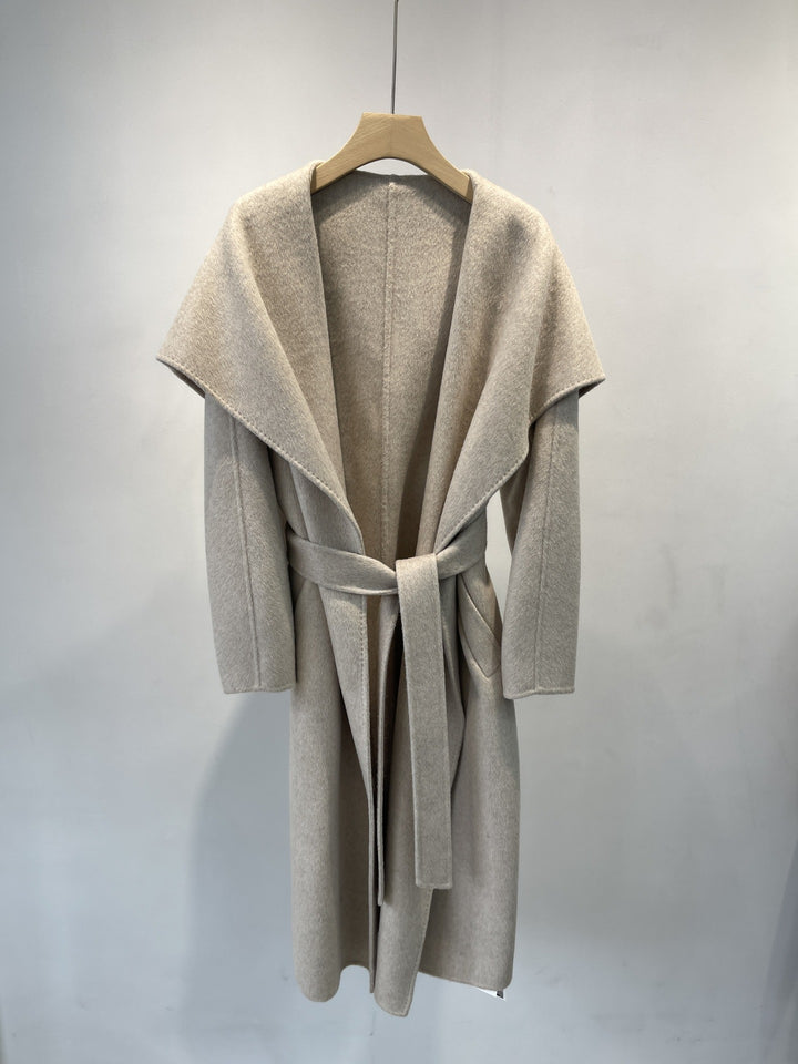 Damen Eleganter Drapierter Langmantel Drune