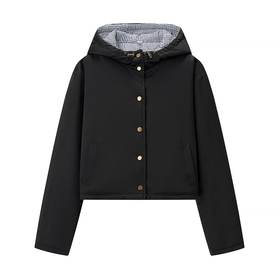 Damen urbane Übergangsjacke mit Kapuze Drune