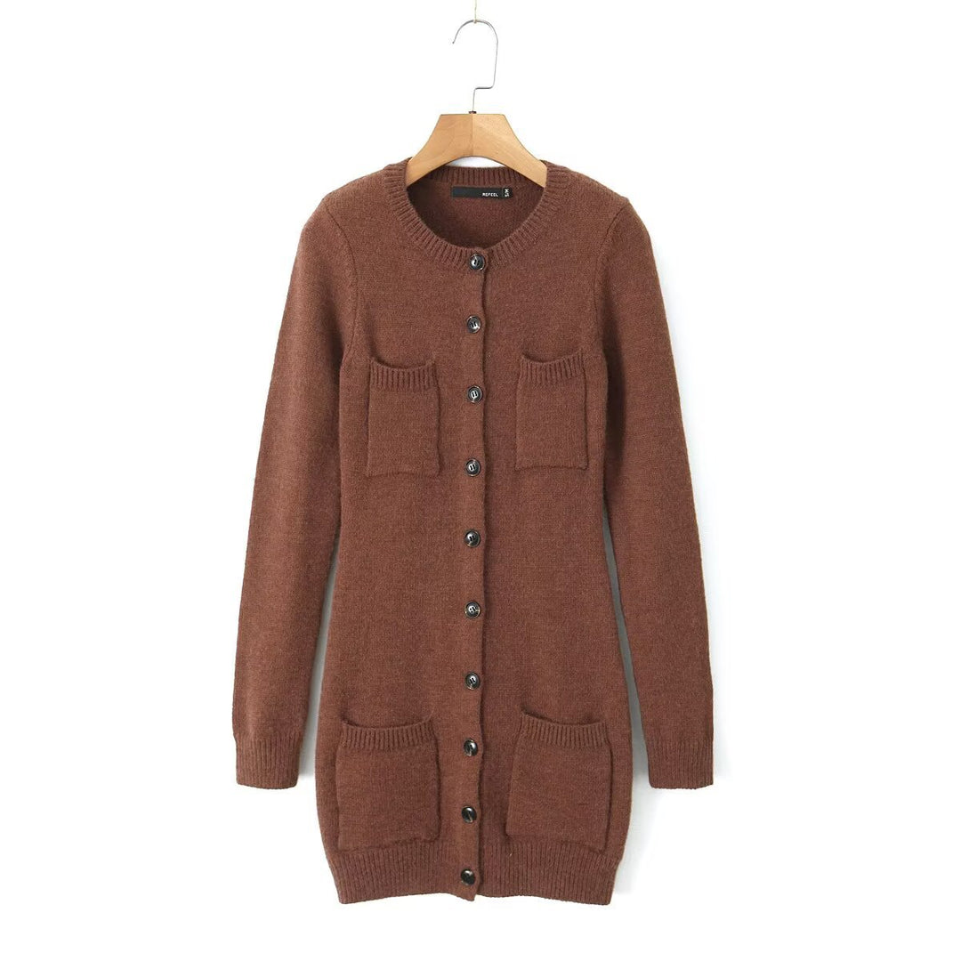 Damen Strickjacke mit knöpfbarem Frontverschluss und praktischen Taschen Drune