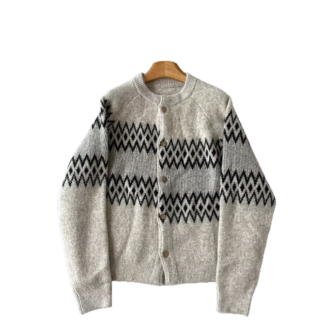 Herren Modische Strickjacke mit geometrischem Muster Drune