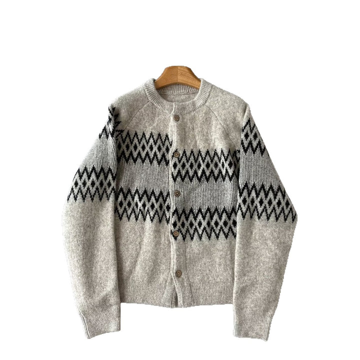 Herren Modische Strickjacke mit geometrischem Muster Drune