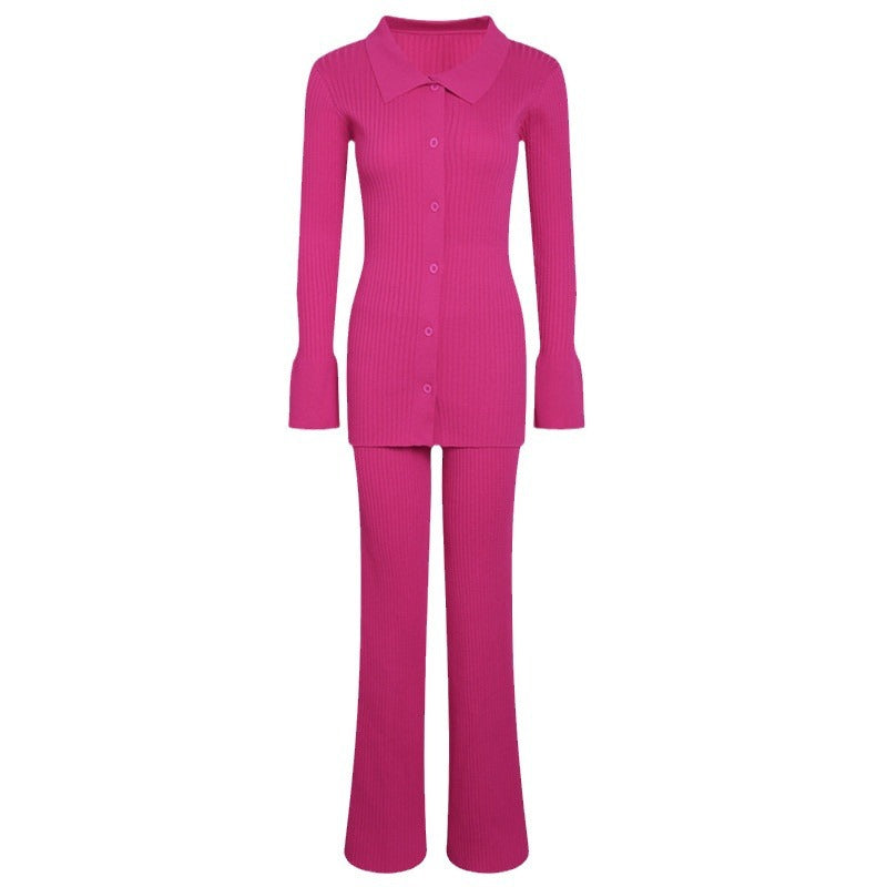 Damen 3-teilige Feinstrick-Loungewear-Set Drune