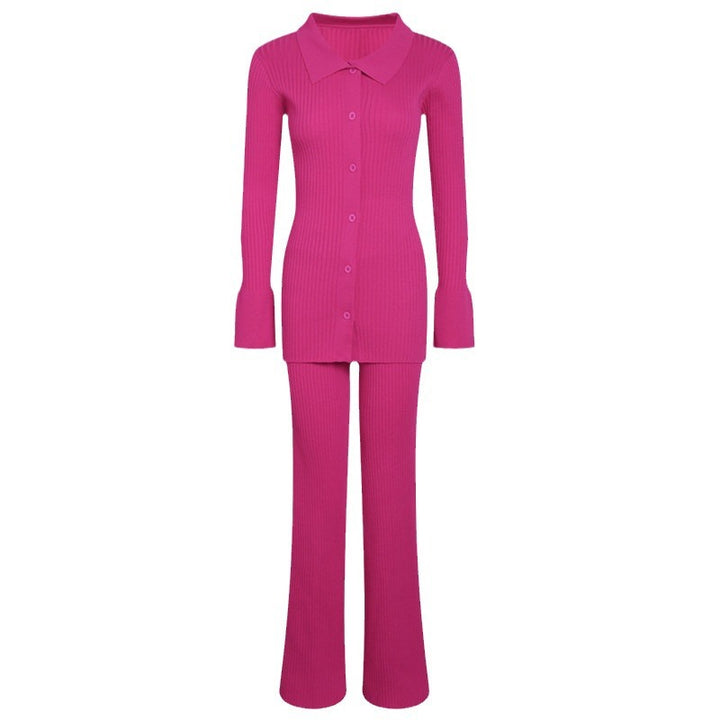 Damen 3-teilige Feinstrick-Loungewear-Set Drune