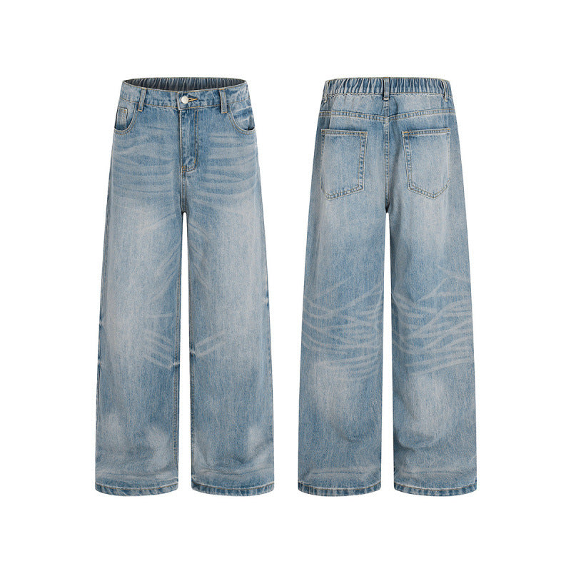 Damen Weite High-Waist Jeans aus leichtem Stonewashed Denim Drune