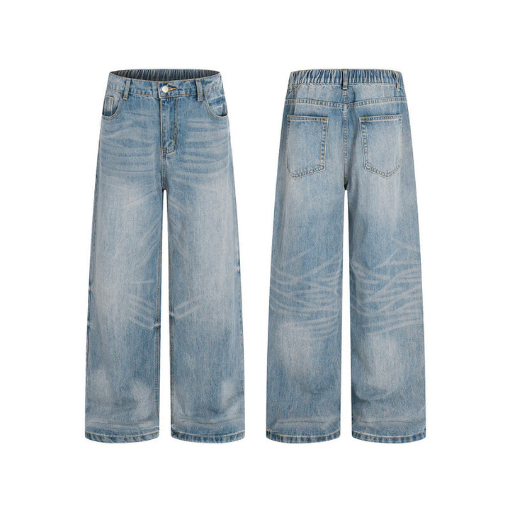 Damen Weite High-Waist Jeans aus leichtem Stonewashed Denim Drune