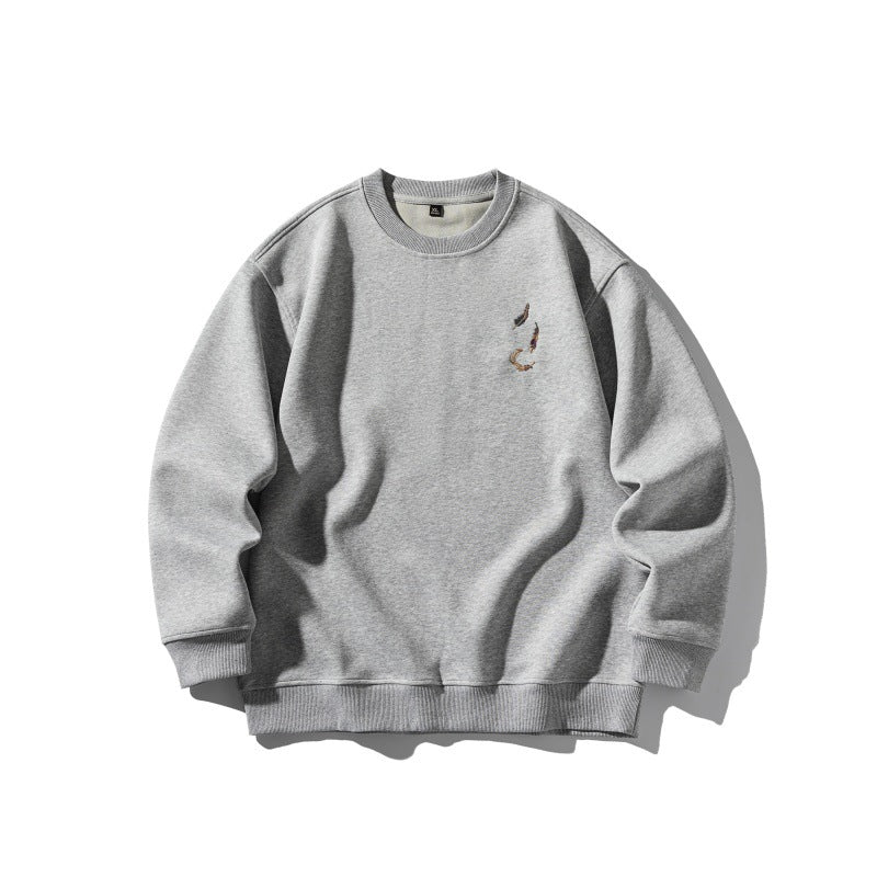 Unisex Oversize-Sweatshirt mit dezenter Koi-Stickerei Drune