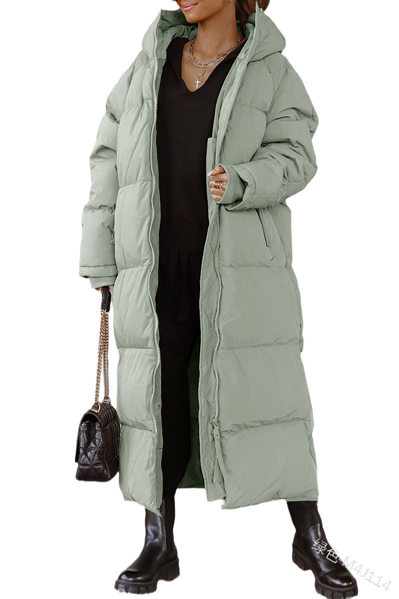 Damen Lange gesteppte Winterjacke Drune