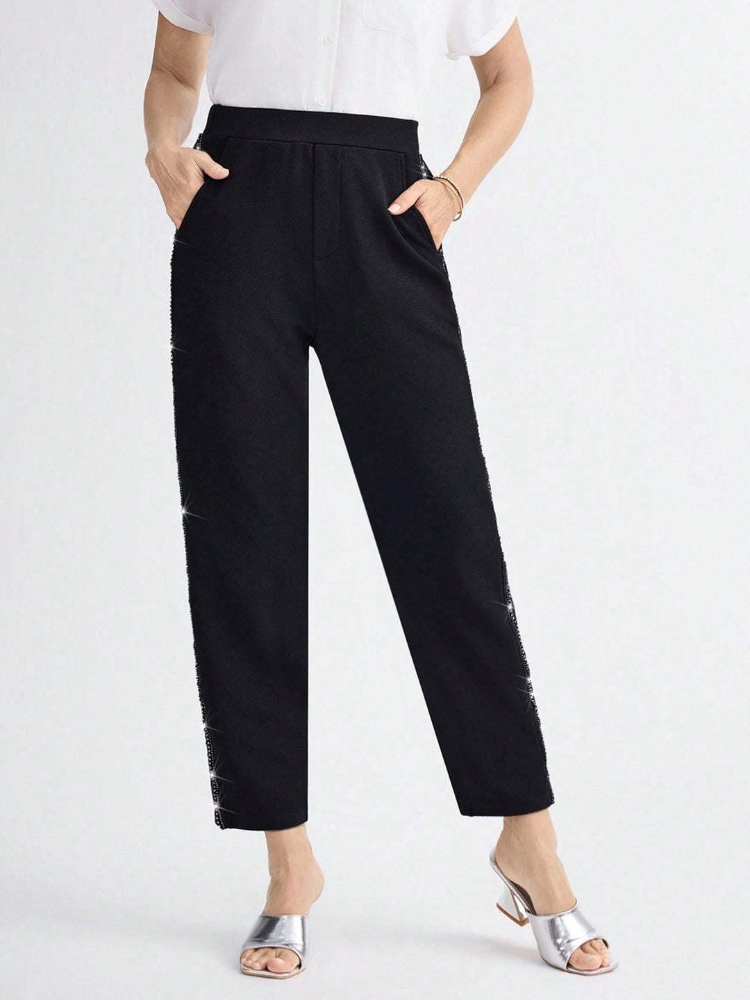 Damen Elegante und bequeme Hose mit seitlichen Taschen Drune