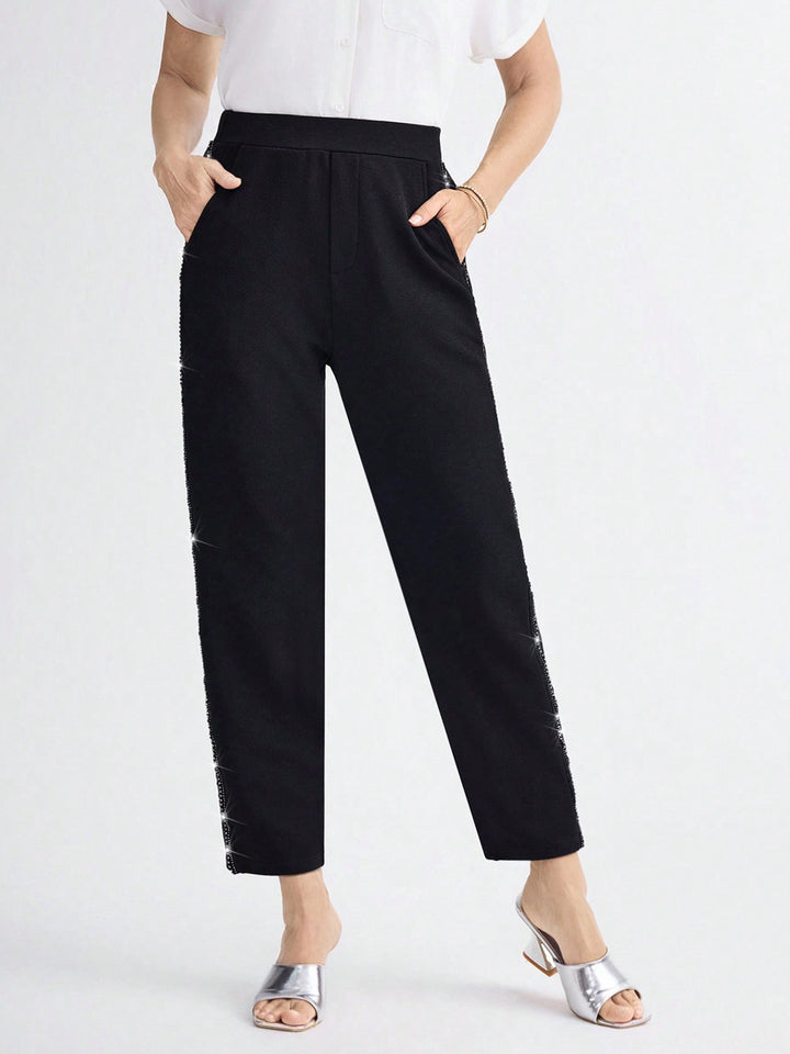 Damen Elegante und bequeme Hose mit seitlichen Taschen Drune