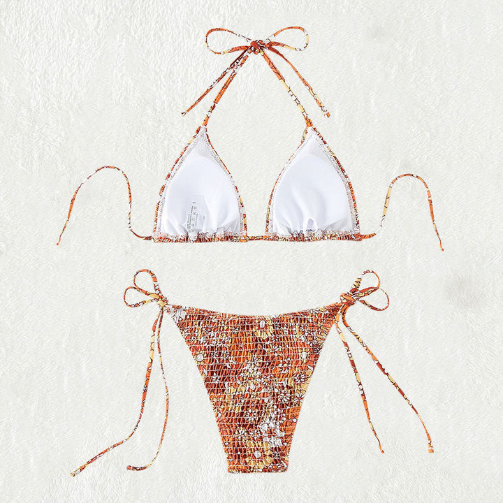 Damen Triangel-Bikini mit verspieltem Blumenmuster Drune