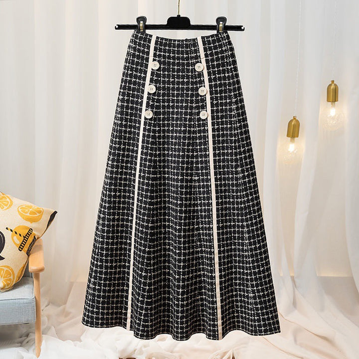 Damen Eleganter und fließender Maxirock mit Knopfdetails Drune