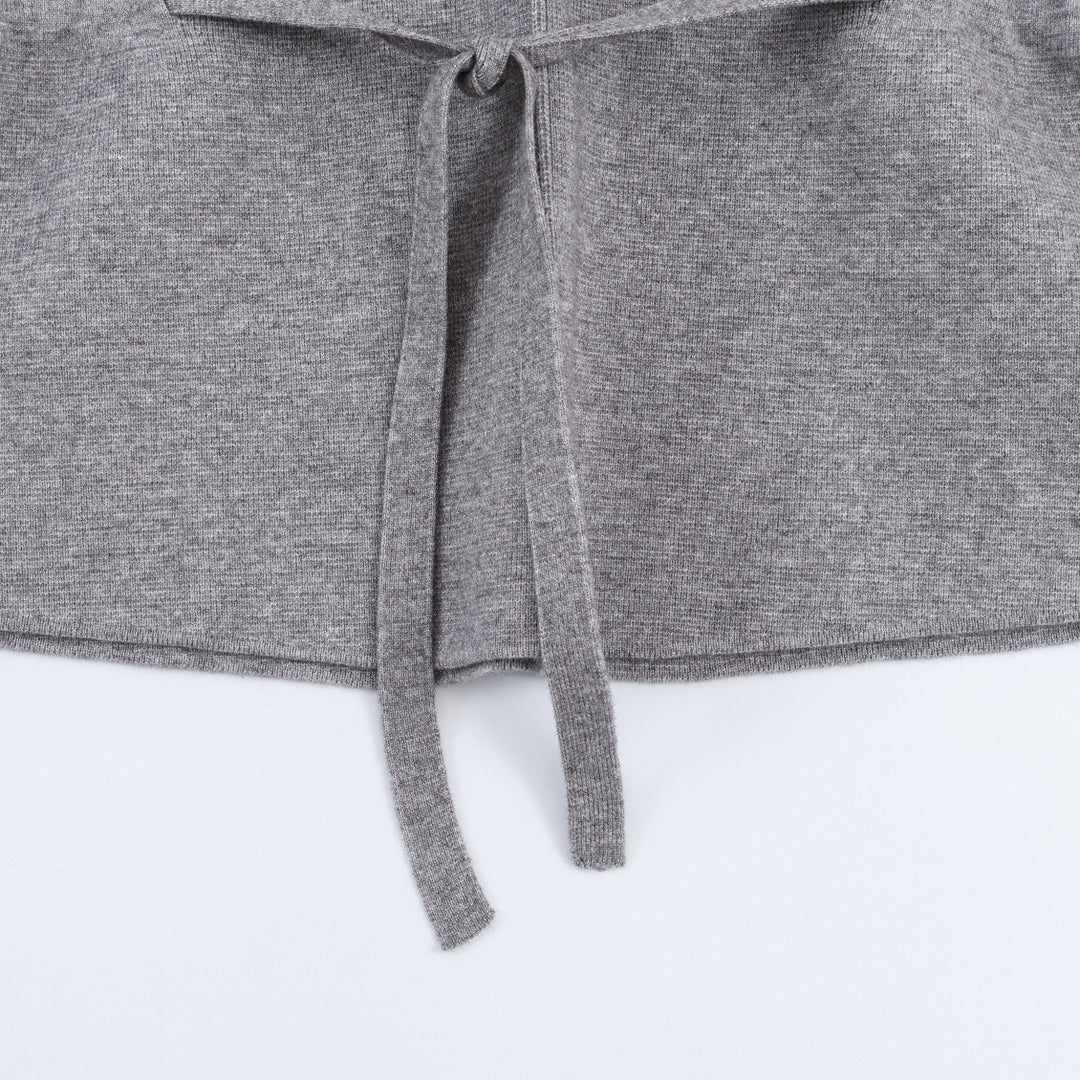 Damen Feinstrick-Pullover mit Tunnelzug‑Taillenband und Ballonärmeln Drune
