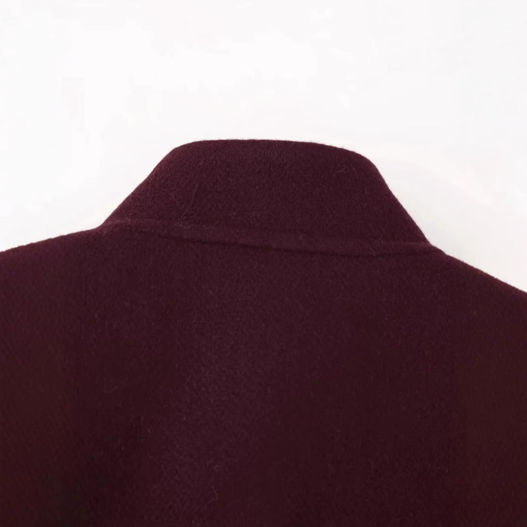 Damen nan cropped Militärjacke mit Stehkragen, Schulterklappen und aufgesetzten Pattentaschen Drune