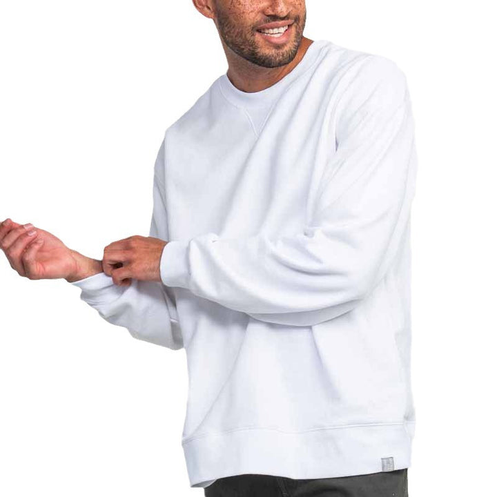 Herren Sweatshirt mit Vintage-Waschung, überschnittener Schulter und V‑Stitch Drune