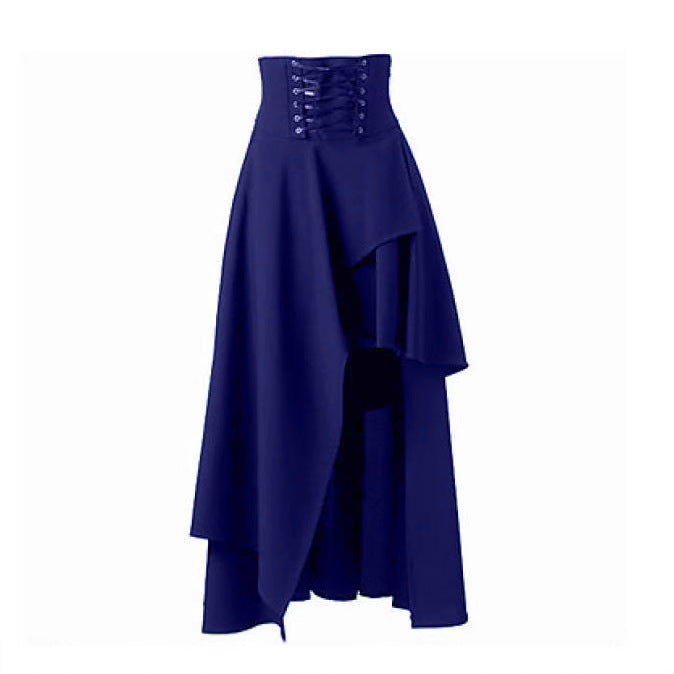 Damen Eleganter asymmetrischer Rock mit Schnürung Drune