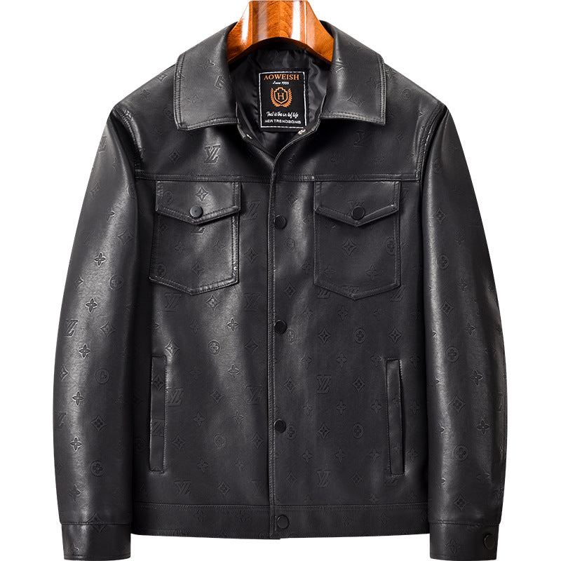 Herren Elegante Lederjacke Drune