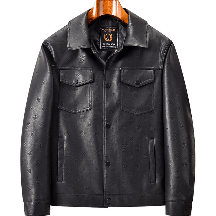 Herren Elegante Lederjacke Drune