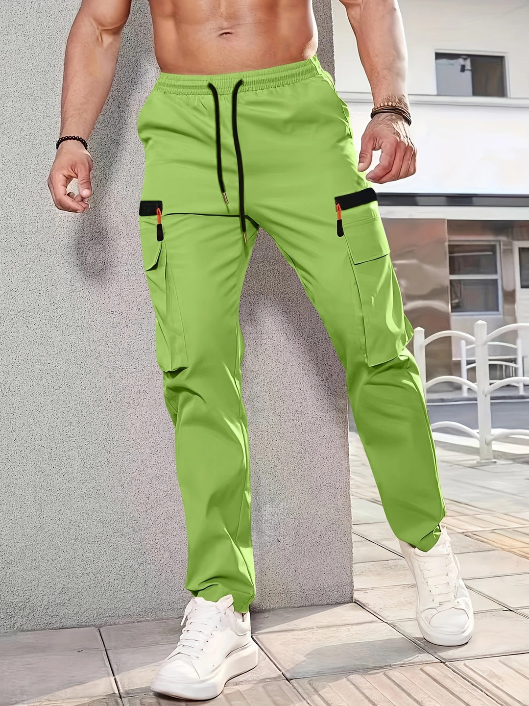 Herren Utility-Cargohose im Joggerstil mit elastischem Bund und Multifunktions-Taschen Drune
