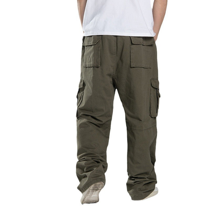 Herren Oversized Cargo-Hose mit weitem Bein, Mehrfach-Taschen und verstärkten Nähten Drune