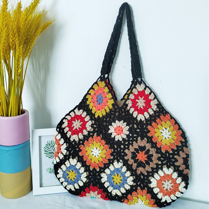 Damen Handgefertigte Häkel-Shopper-Tasche Drune
