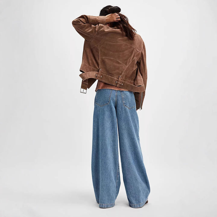 Damen Weite Denim-Hose mit hohem Bund und lässiger Silhouette Drune