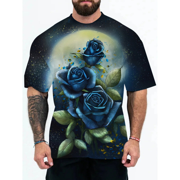 Herren Galaxy Print Kurzarm-T-Shirt Drune