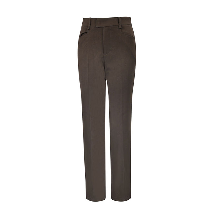 Damen Klassische Stoffhose mit hohem Bund und geradem Bein Drune