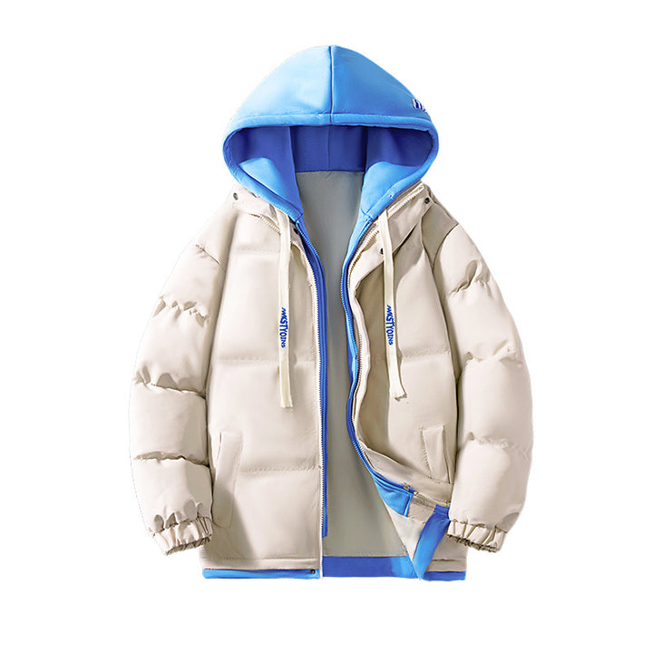 Damen Zweilagige gesteppte Kapuzenjacke mit kontrastfarbener Kapuze, Kordelzug und elastischen Bündchen Drune