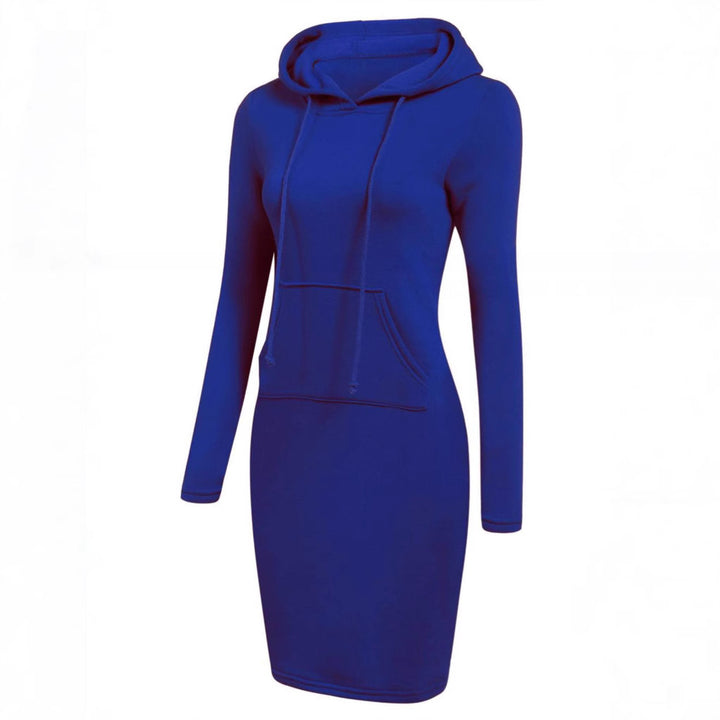 Damen Hoodie-Kleid mit praktischen Taschen und Kapuze Drune
