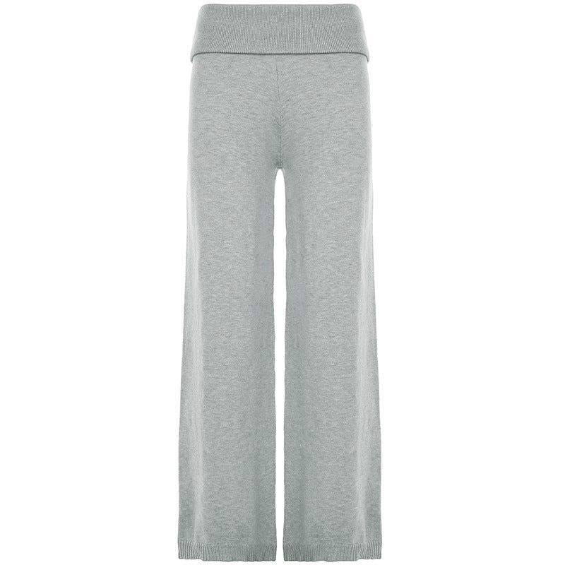 Damen nan kaschmirähnliches Strick-Lounge-Set mit Oversize-Pullover und weiten Palazzo-Hosen Drune