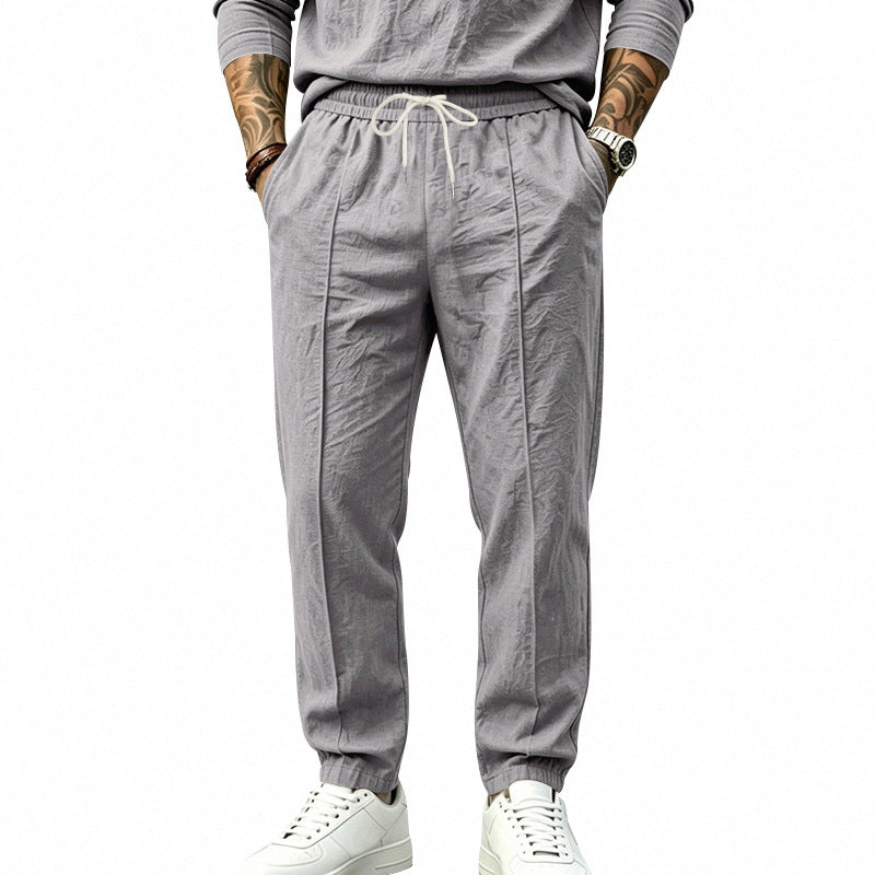 Herren Leichte Tapered-Jogginghose mit Bundfalten, elastischem Tunnelzug und Seitentaschen Drune