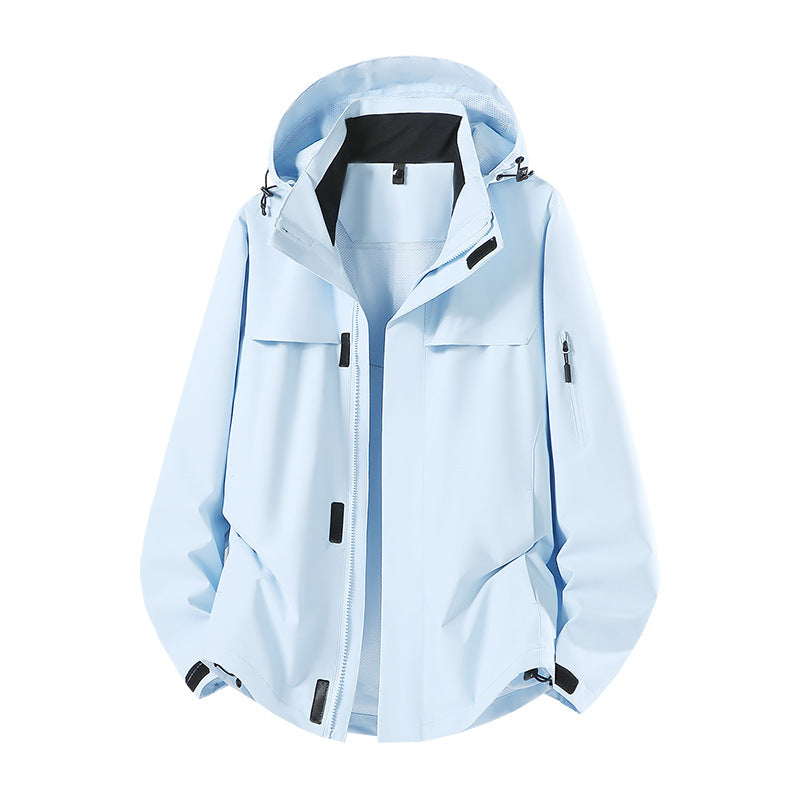 Herren Leichte wasserabweisende Kapuzen-Softshell-Übergangsjacke mit Meshfutter & Utility-Taschen Drune