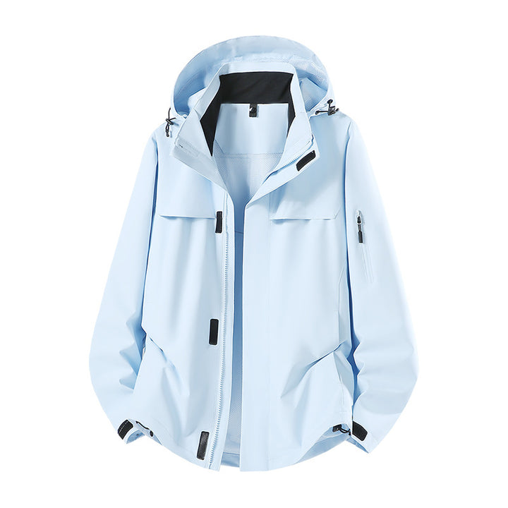 Herren Leichte wasserabweisende Kapuzen-Softshell-Übergangsjacke mit Meshfutter & Utility-Taschen Drune